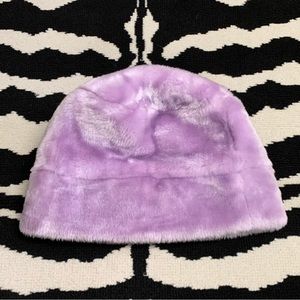 Fluffy Faux Fur Lilac Beanie Hat